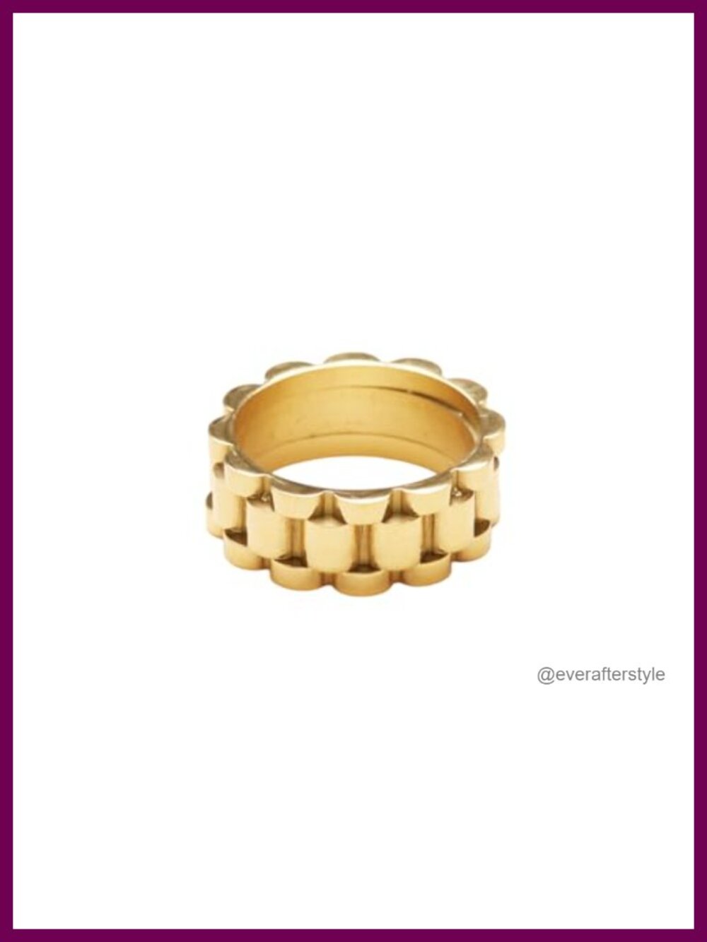 18K Gold Plated Titanium Belt Ring Stacking Band Minimalist
